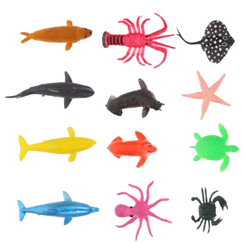 Happyyami 12 STK Tiermodelle Unter Dem Meer Simulation Von Meerestierfiguren Kognitionsspielzeug Für Simulierte Meereslebensmodelle Verzierungen Aus Meereslebewesen Meeresbewohner Abs von Happyyami