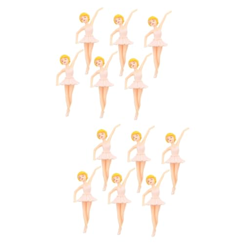 Happyyami 12 Stk Ballerina-Mädchen Schlüsselanhänger Tortenaufsatz Spielzeug Kucheneinsatz Mädchenspielzeug Ornament entzückende Tortenaufsätze Mikro-Landschaftsspielzeug Miniatur Zubehör von Happyyami