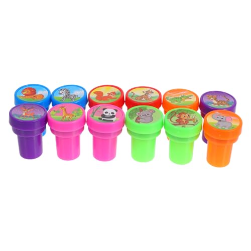 Happyyami 12 Stück Cartoon-Tierrobbe Selbstfärbender Stempel Briefmarken Partyzubehör für Dschungeltiere Briefmarken für Kleinkinder Kleinkind Stempel Plastik Happyyami 12 Stück Cartoon-Tierrobbe Selbstfärbender Stempel Briefmarken Partyzubehör für Dschungeltiere Briefmarken für Kleinkinder Kleinkind Stempel Plastik von Happyyami