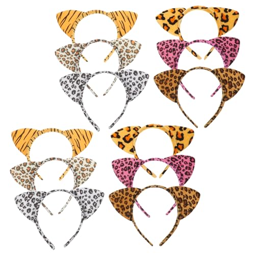 Happyyami 12 Stück Leopard Katzenohren Stirnband Party-Stirnbänder für Frauen Halloween Gepardenohren Erwachsene Die Kopfbedeckung mit Katzenohren Katzenzubehör-Kostüm Stoff Happyyami 12 Stück Leopard Katzenohren Stirnband Party-Stirnbänder für Frauen Halloween Gepardenohren Erwachsene Die Kopfbedeckung mit Katzenohren Katzenzubehör-Kostüm Stoff von Happyyami
