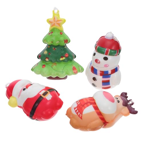 Happyyami 12-teiliges Weihnachtsbaum-Stressabbau-Spielzeug aus PU, langsam zurückprallend, Quetschspielzeug zur Linderung von Angstzuständen, Feiertags-Desktop-Ornament, Weihnachtsstrumpffüller für von Happyyami