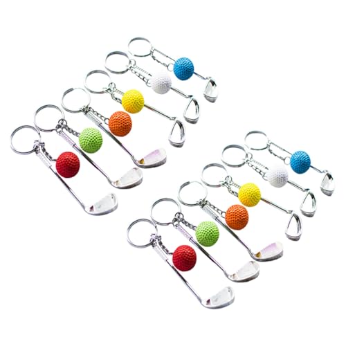 Happyyami 12st Golf-schlüsselanhänger Minigolfball-anhänger Schlüsselanhänger Mit 8 Kugeln Golfwagen-schlüsselanhänger Geteilter Schlüsselring Für Die Handtasche Kleine Pvc Ornament Rucksack von Happyyami