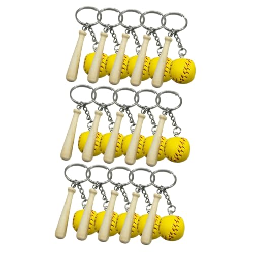 Happyyami 15 Stk Schlüsselanhänger Baseball-Partygeschenke Taschenanhänger Gelb Schlüsselbund das Geschenk Baseball-Zubehör Bowling-Schlüsselkettengeschenke Rucksack schmücken Fräulein Leder von Happyyami