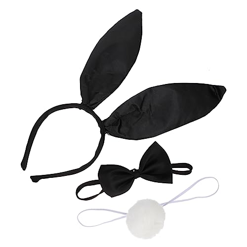Happyyami 1Satz Kaninchen Ohr Haarband mit Fliege und Lustige Kostüm Requisiten für Partys Karneval und Cosplay Wiederverwendbar Teiliges von Happyyami