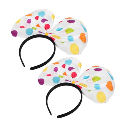 Happyyami 2 Stück Clown-Stirnband Clownhut Clown-Partyhut Halloween Carnival Outfit Karneval Cosplay Stirnband clown clowns hut halloween kostüm damen clown zubehör clown Plastik Weiß von Happyyami