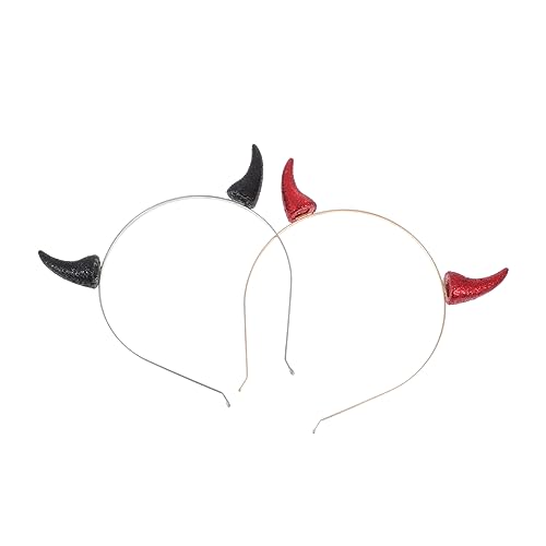 Happyyami 2 Stück Halloween Teufelshörner Haarreifen für Damen Cosplay Requisiten Schwarz und Rot Kostümaccessoires für Partys und Fotografie Happyyami 2 Stück Halloween Teufelshörner Haarreifen für Damen Cosplay Requisiten Schwarz und Rot Kostümaccessoires für Partys und Fotografie von Happyyami