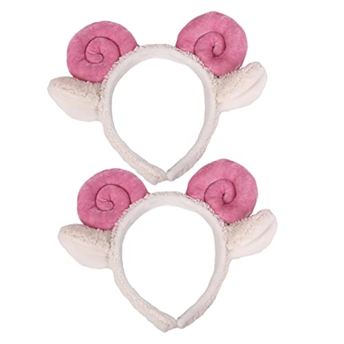 Happyyami 2 Stück Schafhörner Stirnband für Niedliches Lammohren Haarband für Make Up Party und Cosplay Weiches und Bequemes Design für Feste und Alltag von Happyyami