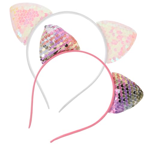 Happyyami 2 Stück Stirnband Mit Katzenohren Rave-accessoires Party Gefälligkeiten Katzendekor Accessoires Für Mädchen Katzenohren Aus Pailletten Katzenhaarreifen Kawaii Stirnband Weiß Happyyami 2 Stück Stirnband Mit Katzenohren Rave-accessoires Party Gefälligkeiten Katzendekor Accessoires Für Mädchen Katzenohren Aus Pailletten Katzenhaarreifen Kawaii Stirnband Weiß von Happyyami