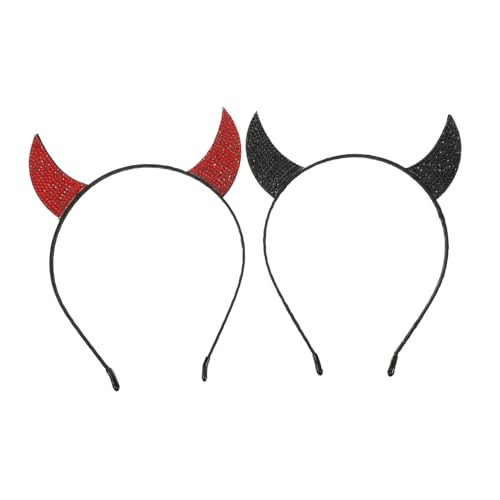 Happyyami 2 Stück Teufelshorn Haarreifen Party Accessoire für Halloween und Karneval Bequemer Kopfschmuck aus Umweltfreundlichem Material für Cosplay und Festlichkeiten von Happyyami