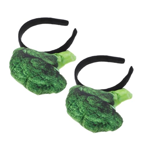 Happyyami 2 Stück pflanzliches Stirnband Modisch für pflanzliche Haaraccessoires pflanzliches Haarband Gelb Gemüse Badezimmer-Stirnband Halloween-Cosplay-Zubehör Stoff von Happyyami