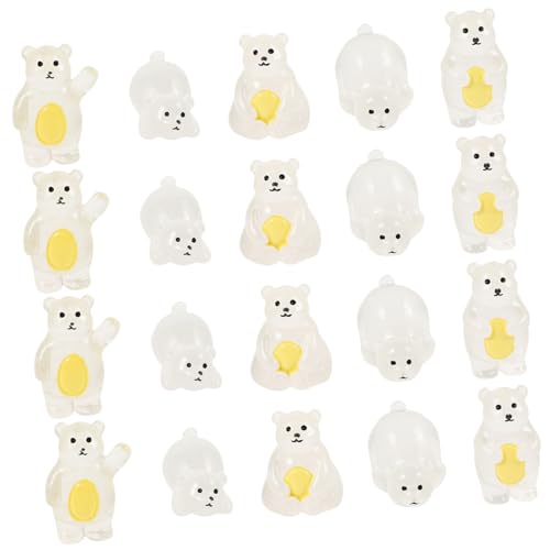 Happyyami 20stücke Miniatur Bärenornamente DIY Mikro-landschaftsfiguren Aus Harz Leuchtend Im Dunkeln Für Garten Und Wohnaccessoires Süße Deko Mit Lebhaften Designs von Happyyami