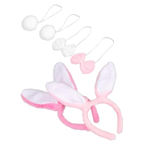Happyyami 2Sätze Wiederverwendbares Hasenohren Set für Festivals Teiliges Cosplay Accessoire mit Ohrenschmuck und Hasenschwanz für Halloween Karneval und Themenpartys von Happyyami