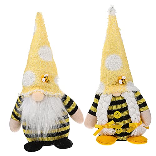 Happyyami 2stücke Bienenfest GNOME Puppe Plüschfigur Deko Für Hochzeiten Und Frühlingsfeste Gesichtsloser Für Kreative Festtagsgestaltung von Happyyami