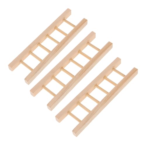 Happyyami 3 Stück Puppenhausleiter Puppenstubenmöbel Mini-leitern Klein Mini- Puppenhausmöbel Winziges Miniaturen Zubehör Für Puppenhäuser Miniatur-zubehör Beige Holz von Happyyami