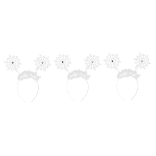 Happyyami 3 Stück Teiliges Weihnachts Stirnband mit Schneeflocken Haarschmuck für Mädchen für Feiertage Geburtstagsfeiern und Cosplay Leicht und Bequem zu Tragen von Happyyami