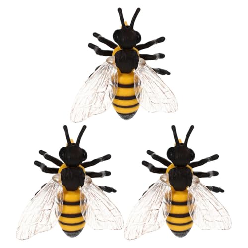Happyyami 3 stücke Realistische Insekten Spielzeug Figuren Kunststoff Bugs Figuren Bee Schule Projekt Halloween Insekten Thema Geburtstag Party Favors von Happyyami