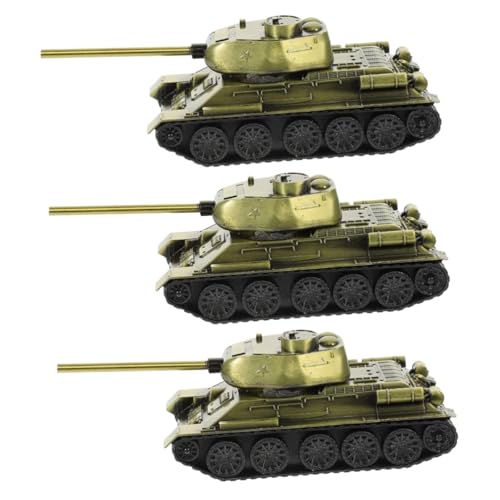 Happyyami 3St Panzermodell Simulierte Tankdekoration Bronzetank Wohnkultur Tischmodelle aus Metall Ornament Tankdekoration aus Panzerskulptur Zinklegierung Metalldose Spielzeug von Happyyami