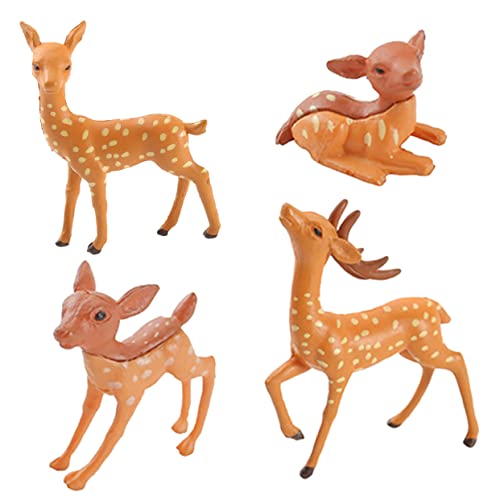 Happyyami 4 Sätze Hirsch-Modell Hirschfamilienfiguren Mini-fee Tierfiguren Für Kleinkinder Hirsch-Statue Zwerge Bauernspielzeug Tiere Tierspielzeug Wiedergeborene Babypuppen Harz 4 Stück * 4 von Happyyami