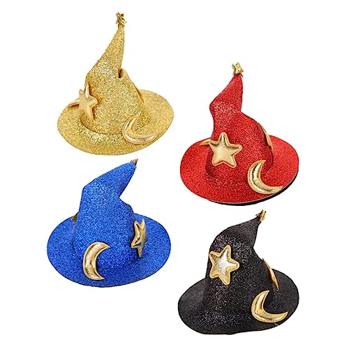 Happyyami 4 Stück Halloween Haarnadeln Hexenhut Form Dekorative Haarspangen für Festliche Anlässe für Partys und Kostüme Bunten Farben Erhältlich von Happyyami