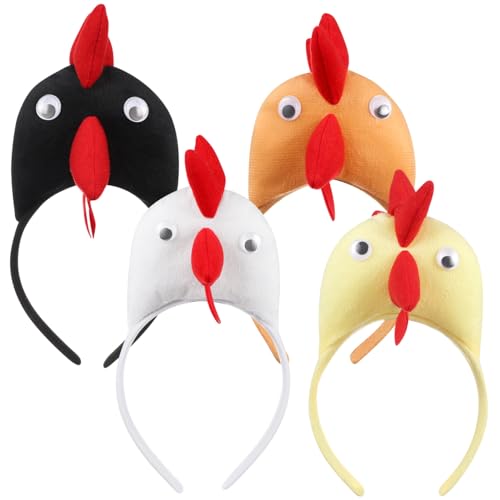Happyyami 4 Stück Hühner Stirnbänder für Maskenbälle Festival Haarband für Kostümpartys Lustiger Kopfschmuck für Feiertage und Besondere Anlässe Zufällige Farbe Zufällige Farbe von Happyyami