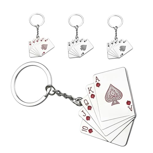 Happyyami 4 Stück Pokerkarten Schlüsselanhänger aus Metall Glücksbringer für Kartenspieler Kreative Partygeschenke Rot und Schwarz Accessoire für und Feiern Happyyami 4 Stück Pokerkarten Schlüsselanhänger aus Metall Glücksbringer für Kartenspieler Kreative Partygeschenke Rot und Schwarz Accessoire für und Feiern von Happyyami
