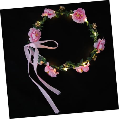 Happyyami 4 Stück Teiliges LED Haarband Leuchtende Blumenkranz Haaraccessoires für Erwachsene für Hochzeiten Partys und Festivals Batterien von Happyyami