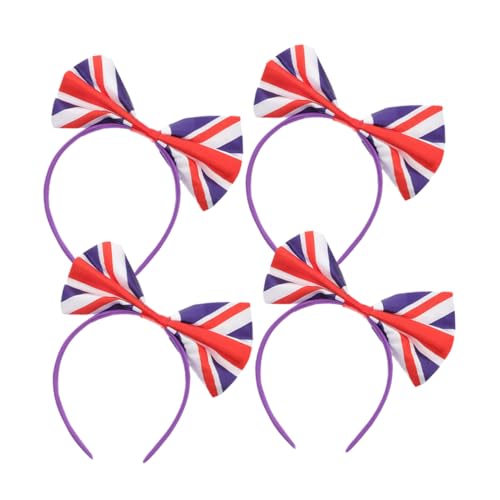 Happyyami 4 Stück Uk Flaggen Haarbänder mit Schleife Party Haarschmuck für und Mädchen für Sportwettkämpfe Karneval und Besondere Anlässe von Happyyami