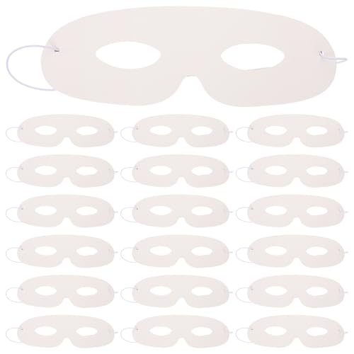 Happyyami 40 Stück bemalbare weiße Masken: Einfache Papiermasken zum Bemalen für Kinder – mit elastischen Bändern – für Kunstprojekte, Karnevalsfeiern und interaktives Basteln für Eltern und von Happyyami