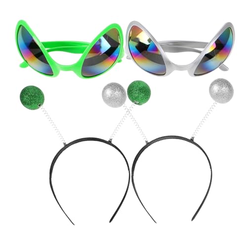Happyyami 4Stücke Alien Gläser mit Stirnband für Halloween Karneval und Cosplay Lustige Partybrillen für Erwachsene für Themenfeiern und Maskerade Happyyami 4Stücke Alien Gläser mit Stirnband für Halloween Karneval und Cosplay Lustige Partybrillen für Erwachsene für Themenfeiern und Maskerade von Happyyami