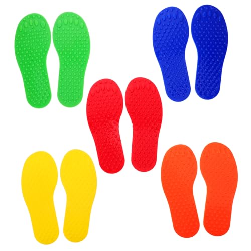 Happyyami 5 Paare Taktile Massage von Hand- und Fußabdrücken Polypunkte sensorische Raumausstattung Polyflecken Punktmarkierungen sensorisches sensorische Matte PVC von Happyyami