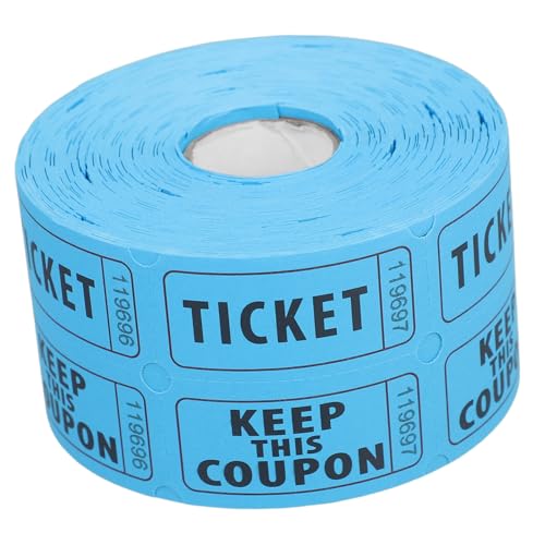 Happyyami 500 Stück Rolle Lottoscheine Los Weihnachts-tombola-Tickets Tombola-preise Doppelte Tombola-Tickets Lotteriekarten Weihnachtskarten 170g Doppeloffsetpapier Sky-Blue von Happyyami
