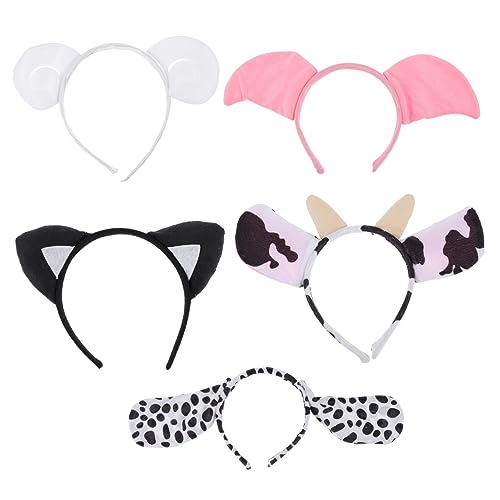 Happyyami 5Stücke Teiliges Tier Haarband Für Kopfbedeckungen Für Partys Und Cosplay Dalmatiner Kuh Und Schwein Aus Hochwertigem Material Bequem von Happyyami