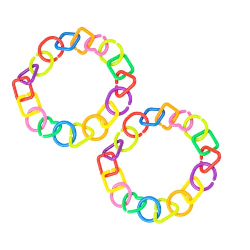 Happyyami 70stücke Teiliges Set Bunter Links-Ringe Für Junge Mädchen Geometrische Ketten Für Sensorische Entwicklung Praktische Spielzeugverbindung Für Kinderwagen Und Wickeltaschen von Happyyami