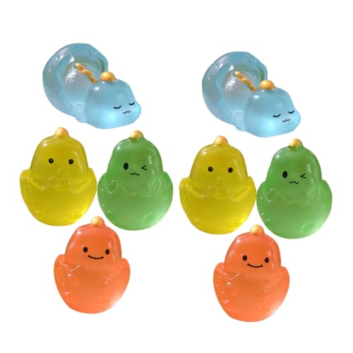 Happyyami 8 Stück Eierschalen-Drachen-Mikrolandschaft Dinosaurierspielzeug Mini Dinosaurier-Erwachsene Tiere aussendeko outdoordeko Kleiner Dinosaurier kleine Dinosaurierfiguren Harz von Happyyami