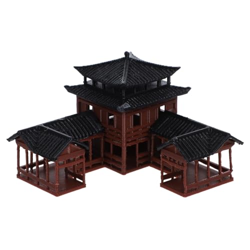 Happyyami Bonsai-Modell Mini-Gartenfiguren Dekoration klein Chinesisches Gasthaus Modell Chinesische Inn Statue Modell für Teich und Garten Chinesische Gasthausstatuen Haushaltshandwerk pp von Happyyami