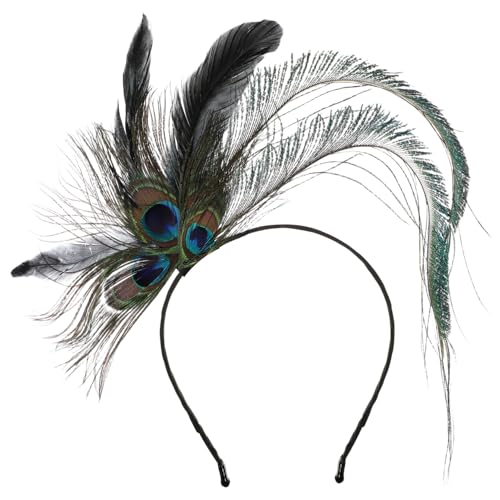 Happyyami Federkopfschmuck für Cosplay und Festivals Farbenfrohes Haarband mit Einzigartigen Federn für Partys Hochzeiten Karneval und Bühnenaufführungen Unisex von Happyyami