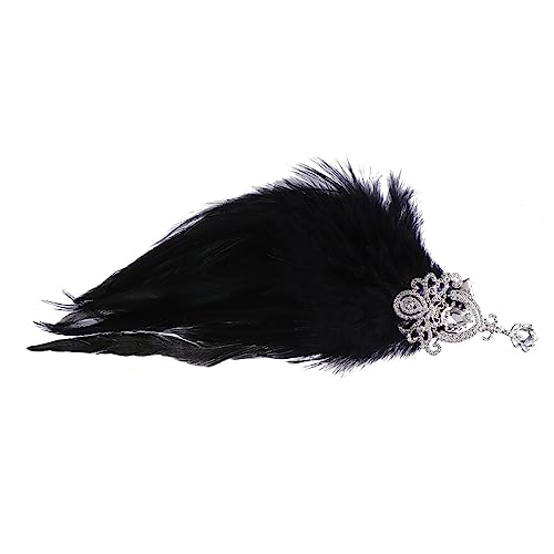 Happyyami Flapper Haarband mit Federn und Strass Elastisches Festival Haarschmuck für Damen Perfektes Accessoire für Partys und Cosplay Stilvoller Kopfschmuck Schwarz Happyyami Flapper Haarband mit Federn und Strass Elastisches Festival Haarschmuck für Damen Perfektes Accessoire für Partys und Cosplay Stilvoller Kopfschmuck Schwarz von Happyyami
