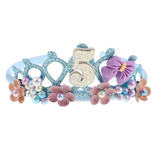 Happyyami Geburtstagskrone für Mädchen: Süßes und glitzerndes Kronen-Stirnband für Mädchen – Prinzessinnen-Tiara als Dekoration zum 5. Geburtstag – Süße Blumen-Tiara als Partyzubehör Happyyami Geburtstagskrone für Mädchen: Süßes und glitzerndes Kronen-Stirnband für Mädchen – Prinzessinnen-Tiara als Dekoration zum 5. Geburtstag – Süße Blumen-Tiara als Partyzubehör von Happyyami