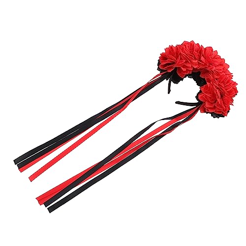 Happyyami Halloween Blumenkopfschmuck Wreath Hairband Rot und Schwarz Haaraccessoire für Damen zur Halloween Dekoration für Partys und Fotoshootings Hochwertige Verarbeitung und Happyyami Halloween Blumenkopfschmuck Wreath Hairband Rot und Schwarz Haaraccessoire für Damen zur Halloween Dekoration für Partys und Fotoshootings Hochwertige Verarbeitung und von Happyyami
