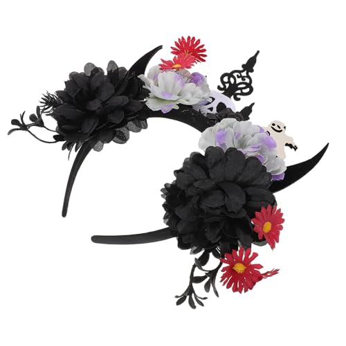Happyyami Halloween-Dämonen-Stirnband – Hörner-Kostüm-Haarband mit Blumen-Accessoire für Frauen, Halloween, Maskerade, Feiertage, Karneval, Cosplay, Veranstaltungen Happyyami Halloween-Dämonen-Stirnband – Hörner-Kostüm-Haarband mit Blumen-Accessoire für Frauen, Halloween, Maskerade, Feiertage, Karneval, Cosplay, Veranstaltungen von Happyyami