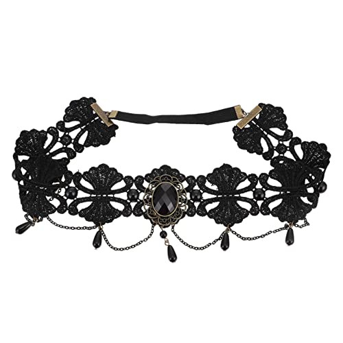 Happyyami Halloween Gothic Style Haarband mit Kunstperlen und Elastischem Design Vintage Queen Kopfschmuck für Karneval Cosplay und Halloween Feiern Happyyami Halloween Gothic Style Haarband mit Kunstperlen und Elastischem Design Vintage Queen Kopfschmuck für Karneval Cosplay und Halloween Feiern von Happyyami