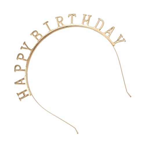 Happyyami Happy Birthday Haarschmuck Goldene Kopfband Alloy Headdress für Geburtstagsfeiern Langlebige Haarreifen zur Schaffung Lebhaften Leicht Verblassend für Thematische Partys von Happyyami