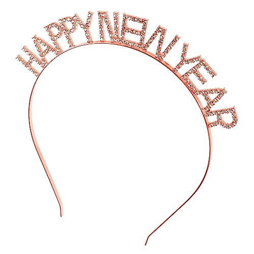 Happyyami Jahr Haarreif mit Kristallbuchstaben Rosa Gold Stirnband für Silvesterpartys Witziges Haarschmuck Accessoire für Erwachsene Happyyami Jahr Haarreif mit Kristallbuchstaben Rosa Gold Stirnband für Silvesterpartys Witziges Haarschmuck Accessoire für Erwachsene von Happyyami