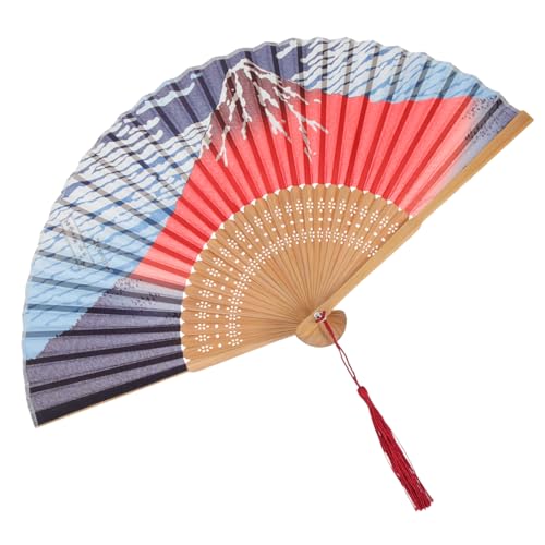 Happyyami Japanischer Faltfächer aus Seide und Langlebig und Handlicher Damen Handfächer für Tanz Hochzeit Sommerreise und Fotografie Kompakt und Praktisch von Happyyami