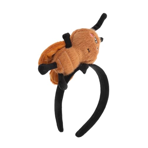 Happyyami Kakerlake Puppe beängstigend Fälschung Plüsch geformt Kostümzubehör für verspielte Party-Requisiten Zubehör für Partykostüme Tierstirnbänder Tierstirnband Plastik Kaffee von Happyyami