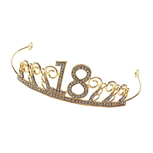 Happyyami Krone für Kuchen Dekoration Goldene Tortenkrone Nummer und Geburtstags Party Accessoires Glitzernde Kuchen Tiara für Festlichkeiten und Besondere Anlässe von Happyyami
