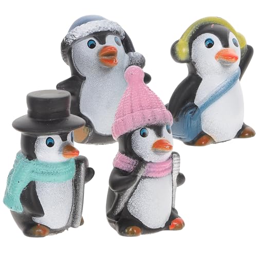 Happyyami Mini-Pinguin-Charakterfigur 12-Teiliges Pinguin-Tiermodell Spielzeug Niedliches Meerestier Pinguinfigur Modellsammlung Spielset Pinguin-Kuchenaufsatz Feengarten-Dekoration von Happyyami