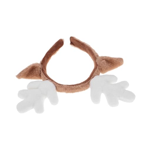 Happyyami Rentier Geweih Stirnband Realistische Hirschohren Haaraccessoire für Weihnachten Cosplay und Partys Niedliches Haarschmuck für Festliche Anlässe von Happyyami