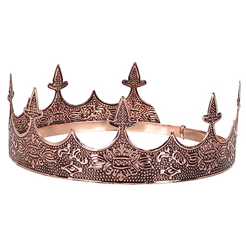Happyyami Retro Herrenkrone Cosplay Haaraccessoire Krone für Halloween Abschlussball Hochzeit Metallkopfschmuck von Happyyami