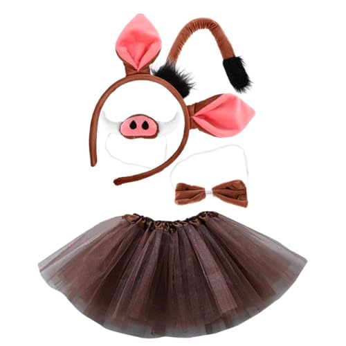 Happyyami Schweinekostüm Für Schweineohren Stirnband Schweinenase Rock Für Halloween Fasching Und Rollenspiele Cosplay Zubehör Happyyami Schweinekostüm Für Schweineohren Stirnband Schweinenase Rock Für Halloween Fasching Und Rollenspiele Cosplay Zubehör von Happyyami